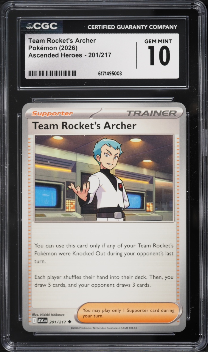 2026 Pokemon Ascended Heroes Team Rocket's Archer #201 CGC 10 GEM MINT