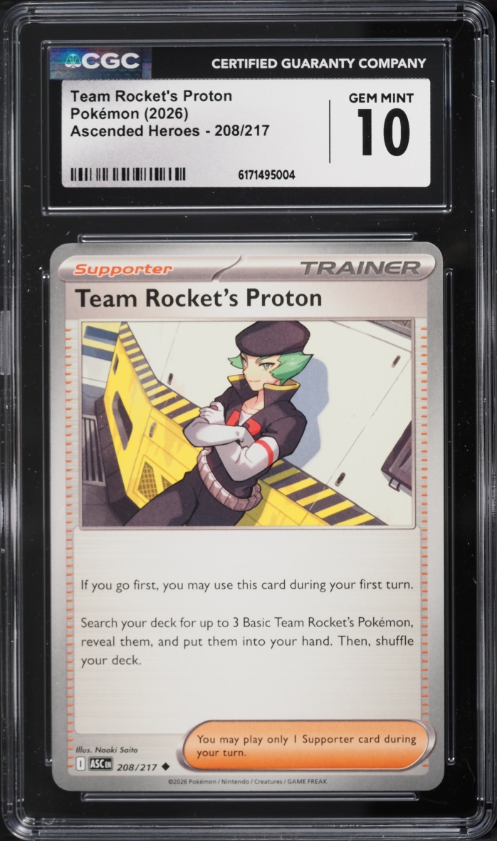 2026 Pokemon Ascended Heroes Team Rocket's Proton #208 CGC 10 GEM MINT
