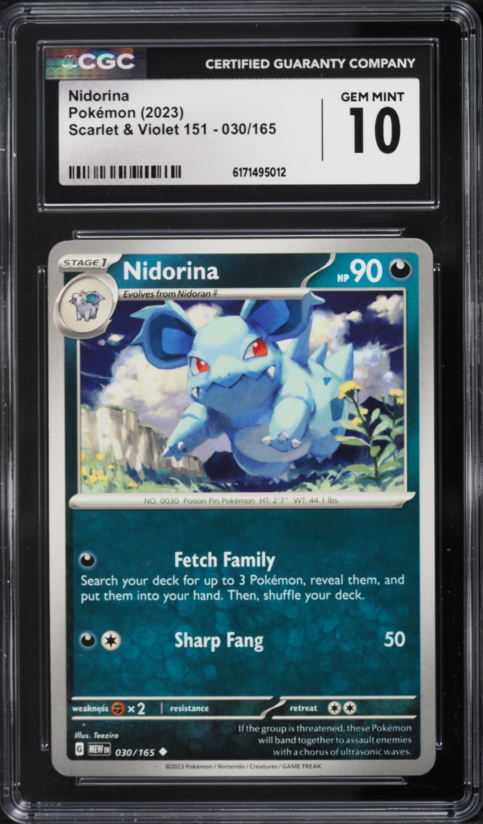 2023 Pokemon Scarlet & Violet 151 Nidorina #030 CGC 10 GEM MINT