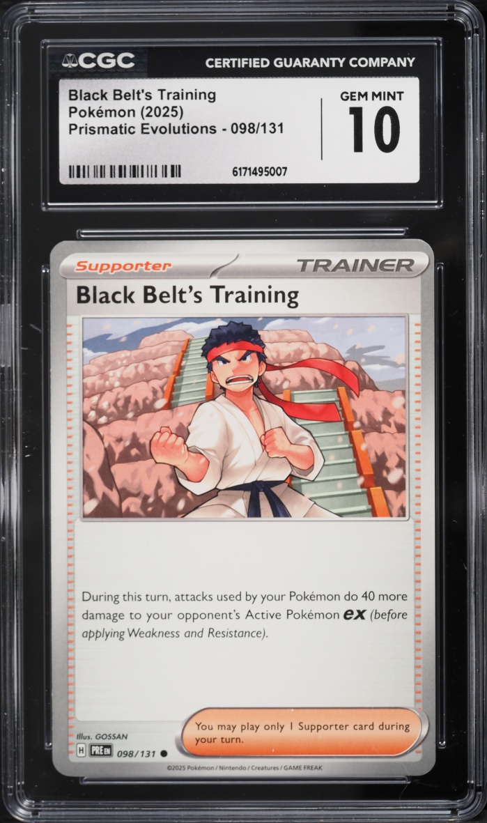 2025 Pokemon Scarlet & Violet Prismatic Evolutions Black Belt's Training #098 CGC 10 GEM MINT