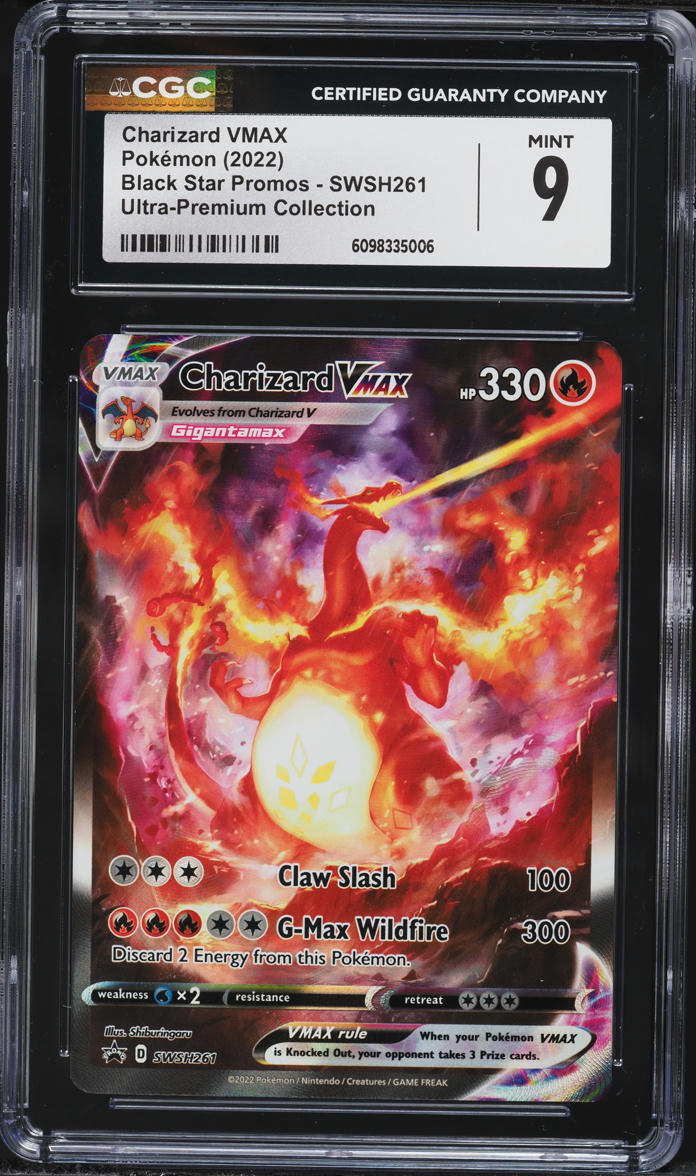 2022 Pokemon Sword & Shield Promo Ultra Premium Alt Art Charizard VMAX #SWSH261 CGC 9 MINT