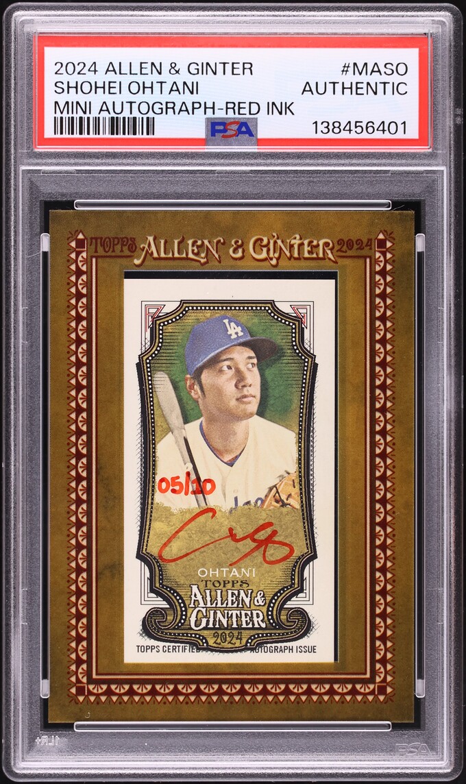 2024 Topps Allen & Ginter Mini Baseball Red Ink Shohei Ohtani AUTO /10 #MA-SO PSA AUTH