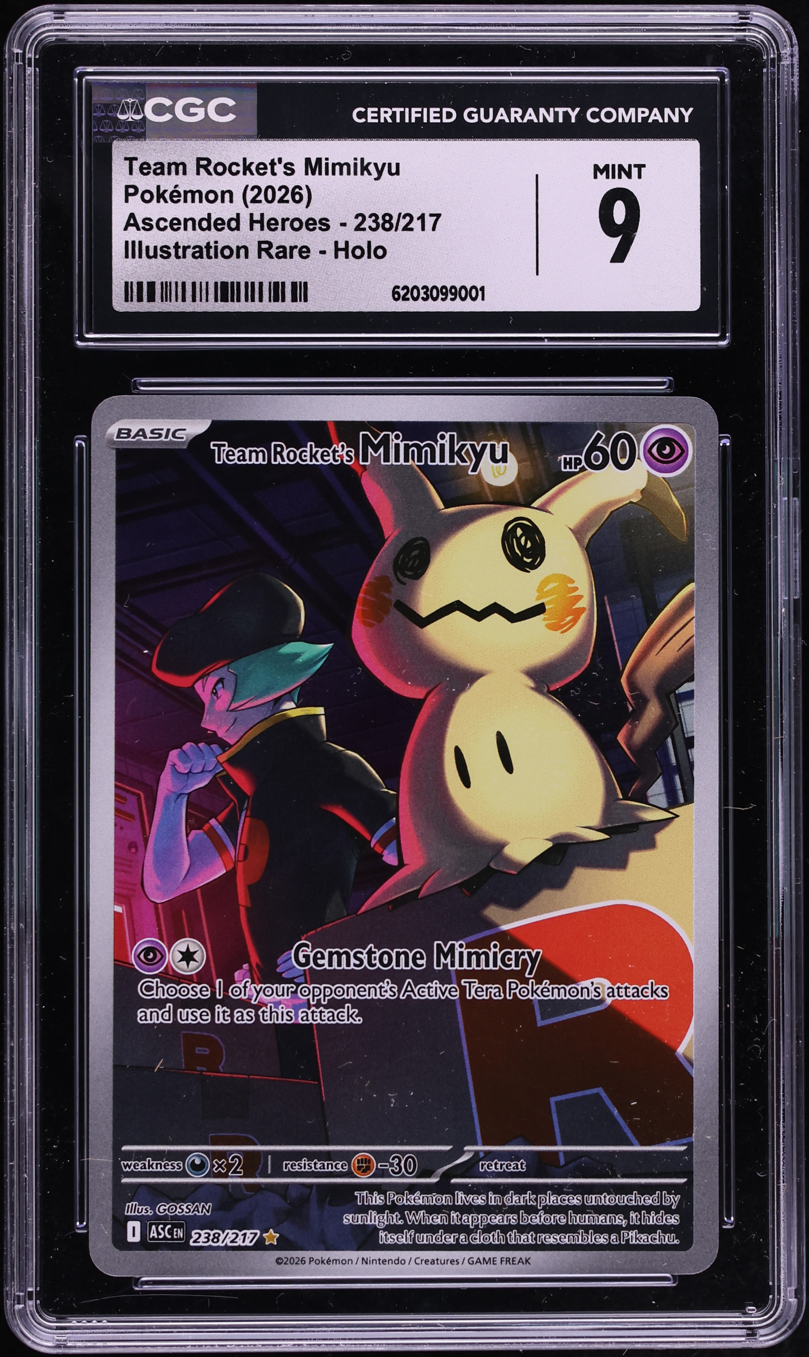 2026 Pokemon Mega Evolution Ascended Heroes IR Team Rocket's Mimikyu #238 CGC 9 MINT