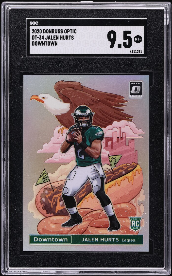 2020 Donruss Optic Downtown Jalen Hurts ROOKIE #DT-34 SGC 9.5 MINT+