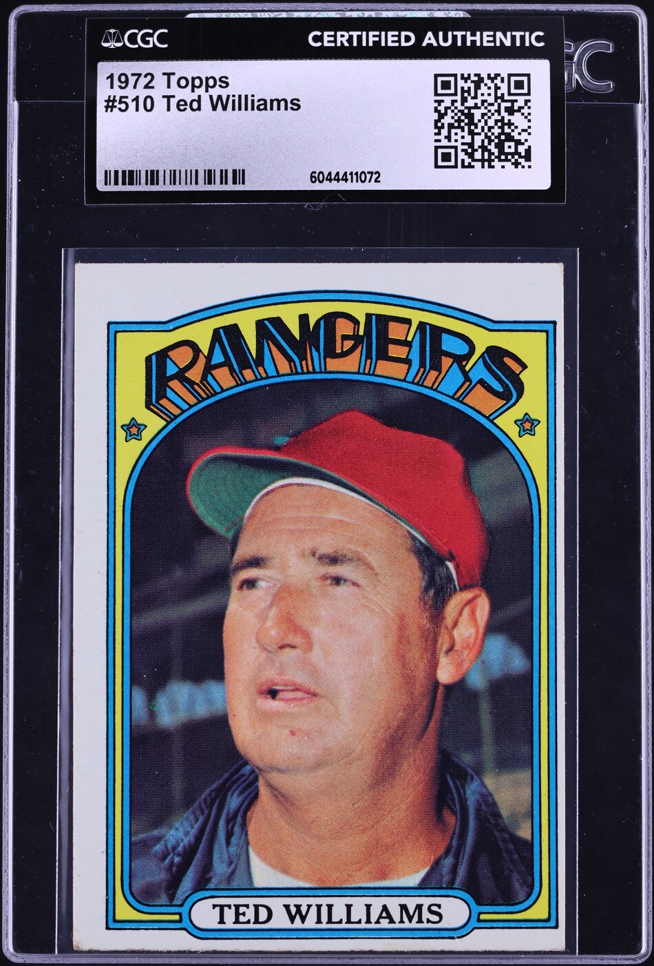1972 Topps Ted Williams #510 CGC AUTH