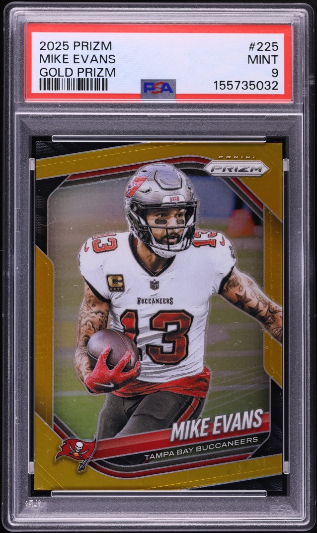 2025 Panini Prizm Gold Mike Evans /10 #225 PSA 9 MINT