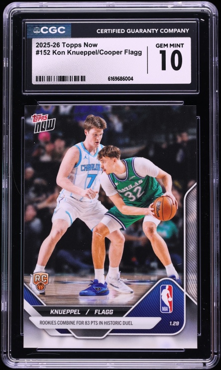 2025 Topps Now Kon Knueppel Cooper Flagg ROOKIE #152 CGC 10 GEM MINT