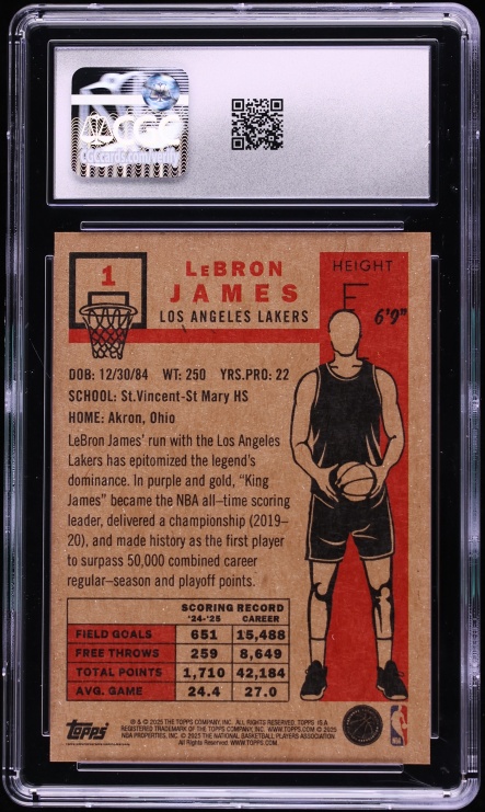 2025 Topps Living Set LeBron James #1 CGC 10 GEM MINT