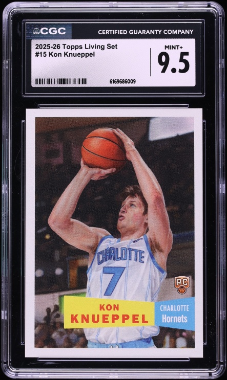 2025 Topps Living Set Kon Knueppel ROOKIE #15 CGC 9.5 MINT+