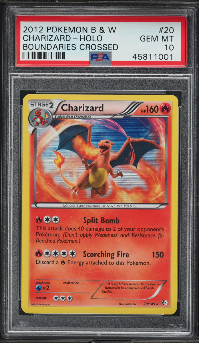 2012 Pokemon Black & White Boundaries Crossed Holo Charizard #20 PSA 10 GEM MINT
