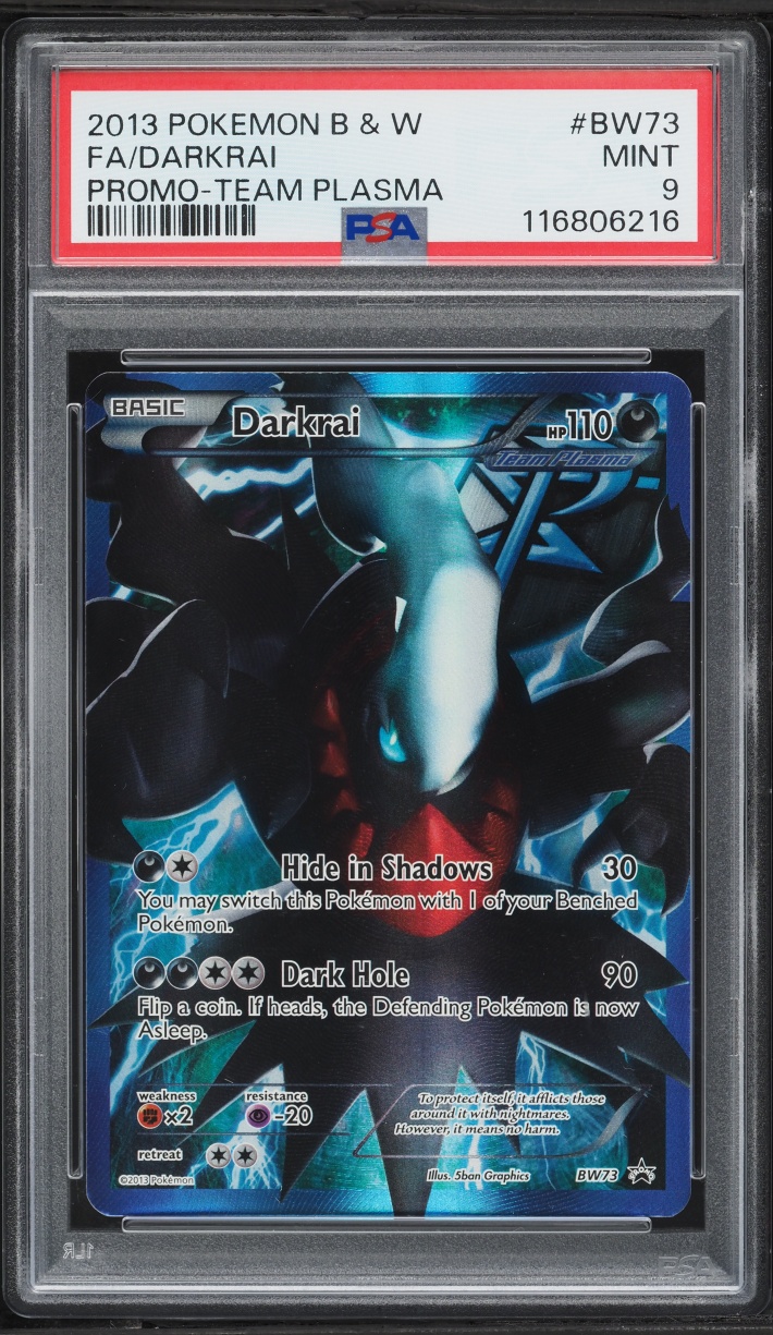 2013 Pokemon Black & White Promo Team Plasma Full Art Darkrai #BW73 PSA 9 MINT