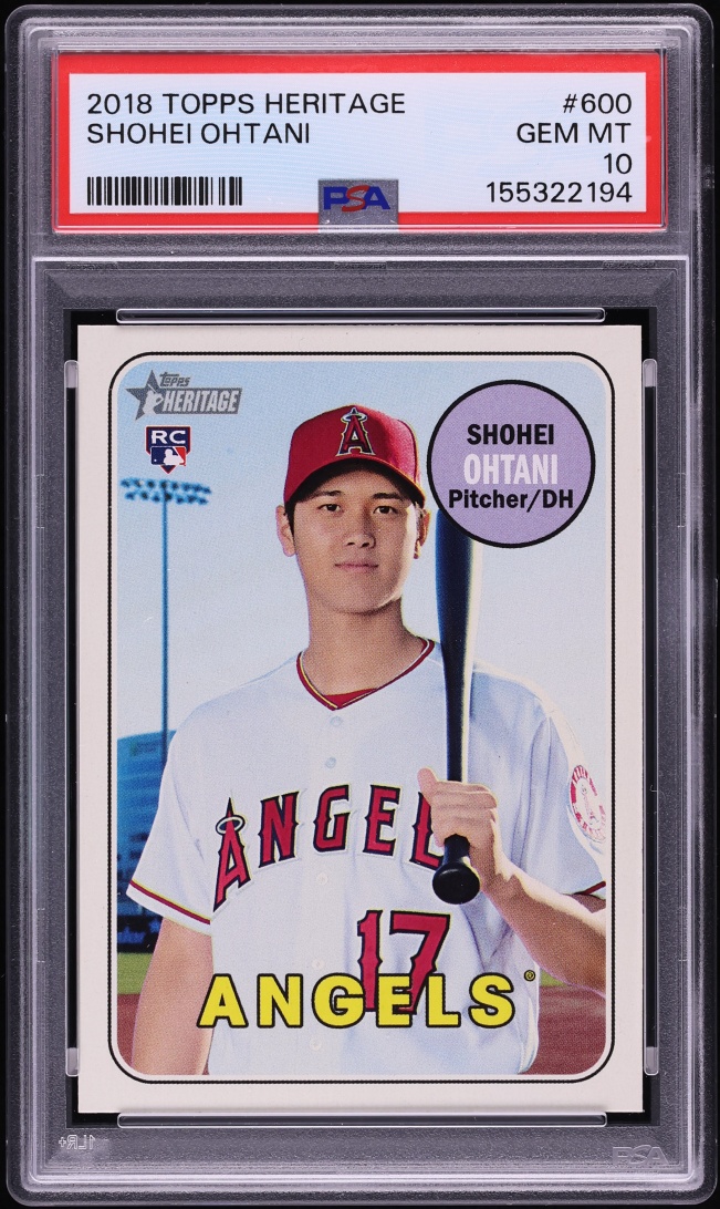2018 Topps Heritage Shohei Ohtani ROOKIE #600 PSA 10 GEM MINT