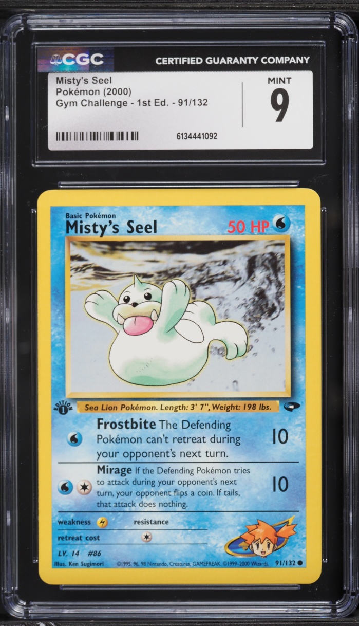 2000 Pokemon Gym Challenge 1st Edition Misty's Seel #91 CGC 9 MINT
