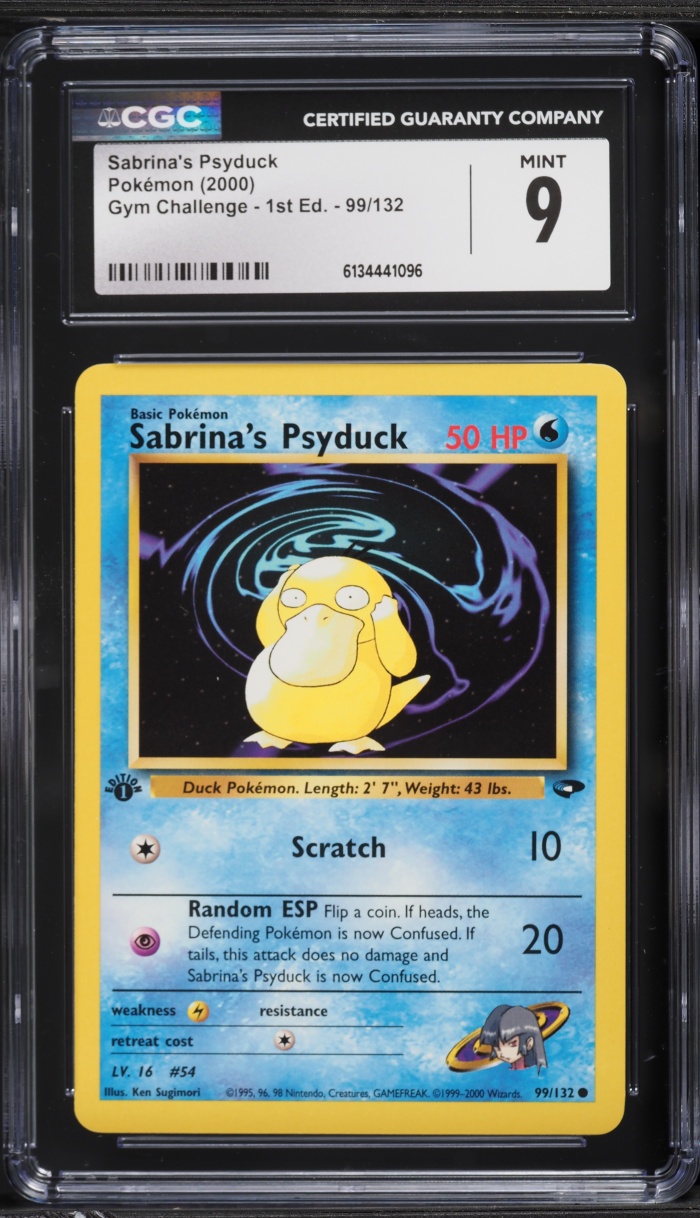 2000 Pokemon Gym Challenge 1st Edition Sabrina's Psyduck #99 CGC 9 MINT