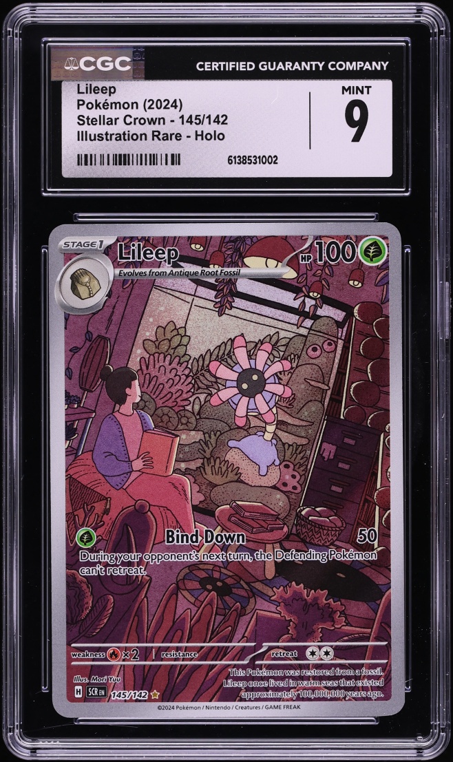 2024 Pokemon Scarlet & Violet Stellar Crown IR Lileep #145 CGC 9 MINT