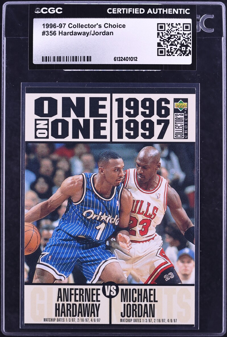 1996 Collector's Choice One On One Anfernee Hardaway Michael Jordan #356 CGC AUTH