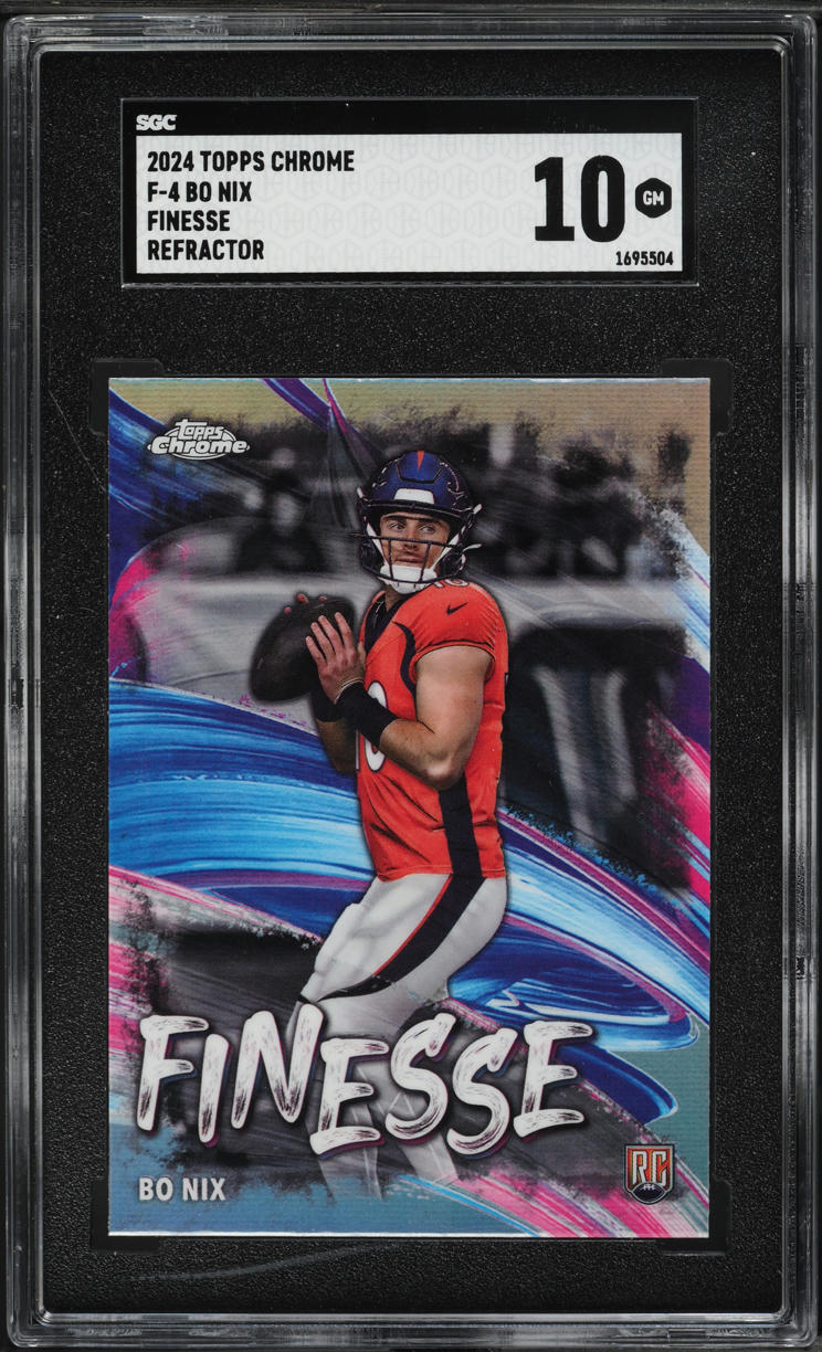 2024 Topps Chrome Finesse Refractor Bo Nix ROOKIE #F-4 SGC 10 GEM MINT