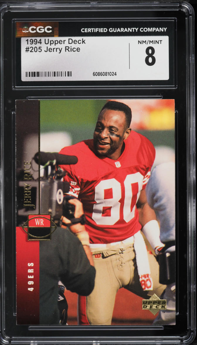 1994 Upper Deck Football Jerry Rice #205 CGC 8 NM-MT