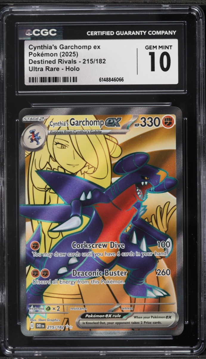 2025 Pokemon Scarlet & Violet Destined Rivals Full Art Cynthia's Garchomp ex #215 CGC 10 GEM