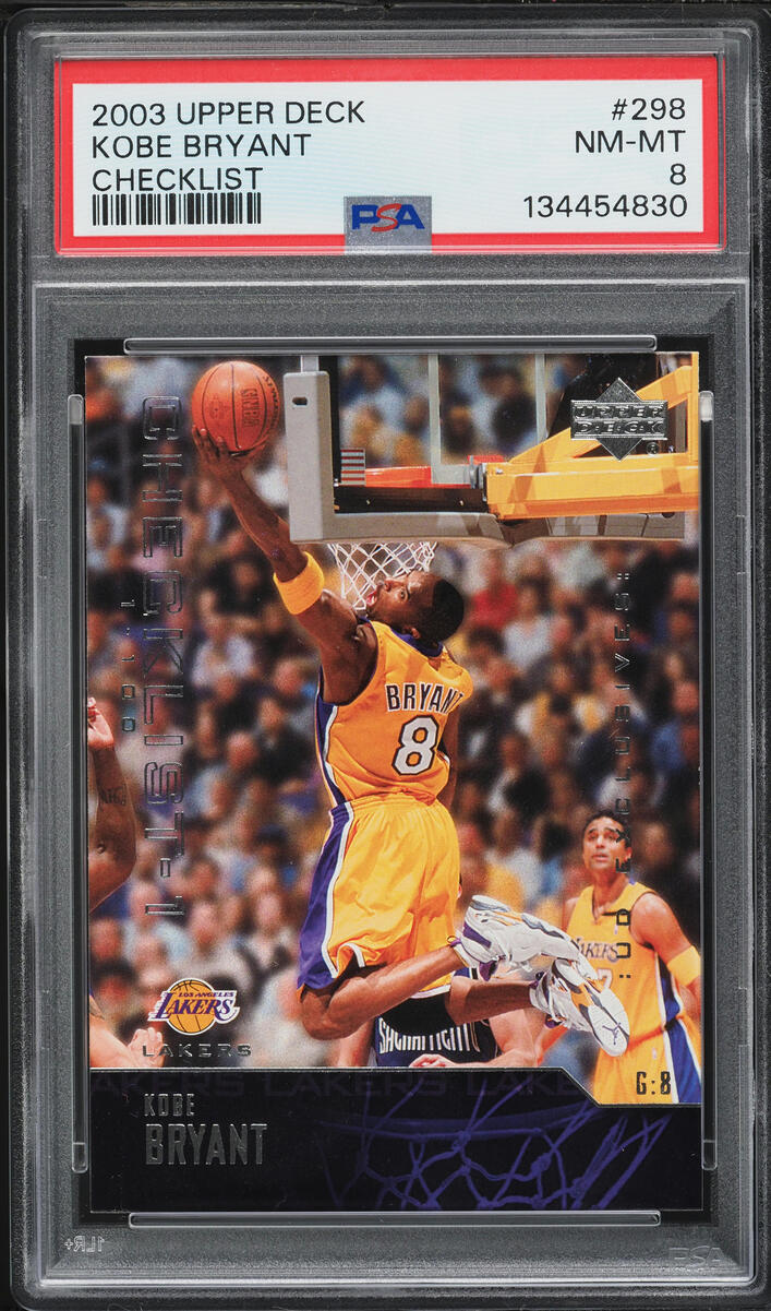 2003 Upper Deck Basketball Checklist Kobe Bryant #298 PSA 8 NM-MT