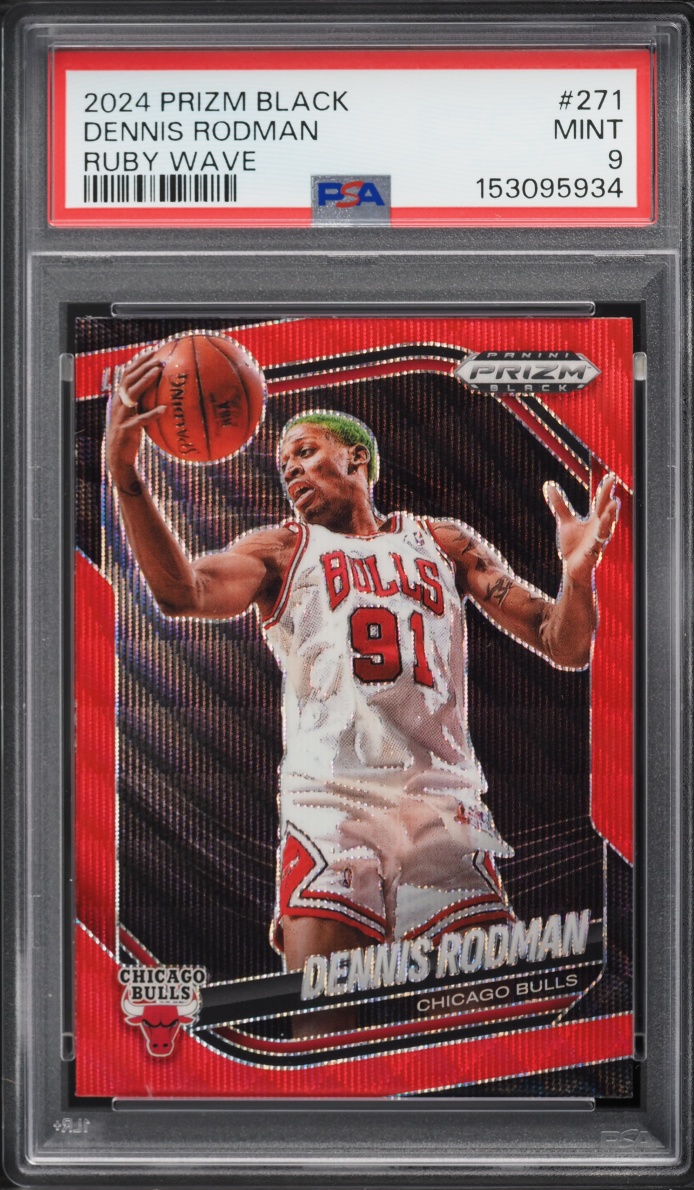 2024 Panini Prizm Black Ruby Wave Dennis Rodman #271 PSA 9 MINT