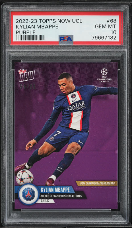 2022 Donruss FIFA Optic Gold Kylian Mbappe /10 #51 PSA 10 GEM MINT