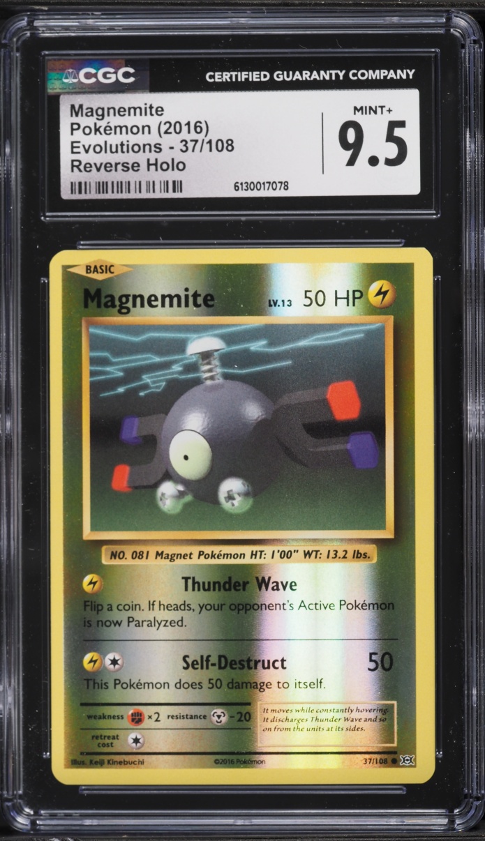 2016 Pokemon XY Evolutions Reverse Holo Magnemite #37 CGC 9.5 MINT+