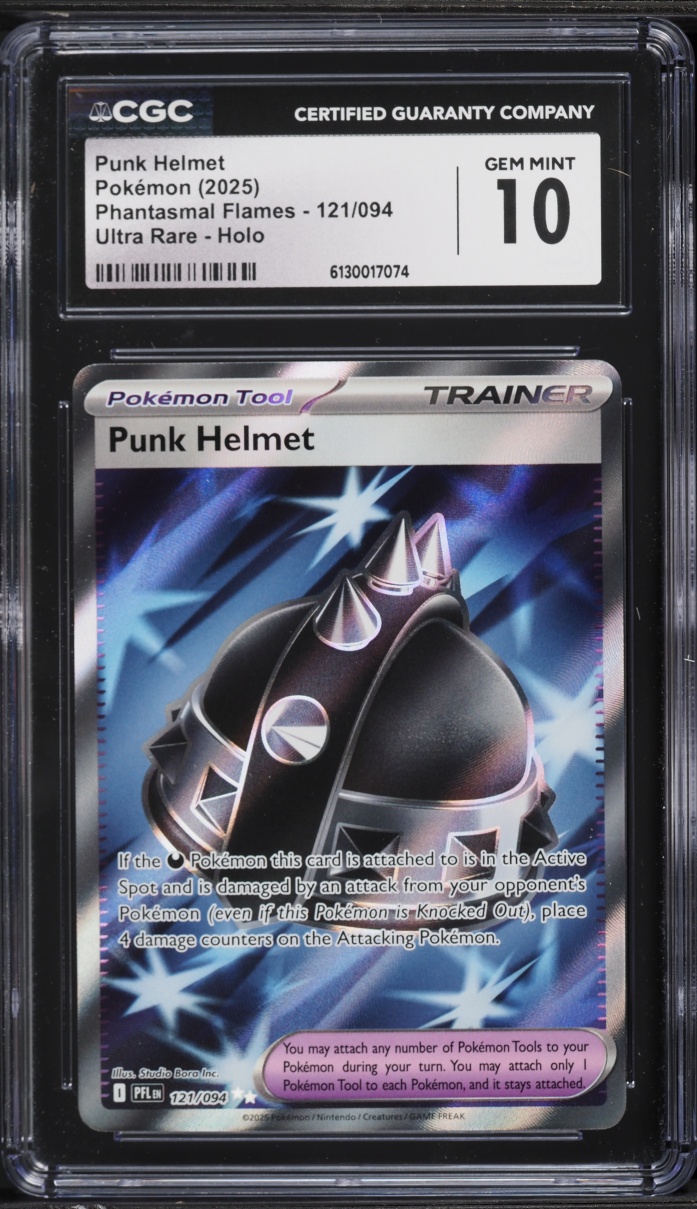 2025 Pokemon Mega Evolution Phantasmal Flames Full Art Punk Helmet #121 CGC 10 GEM MINT