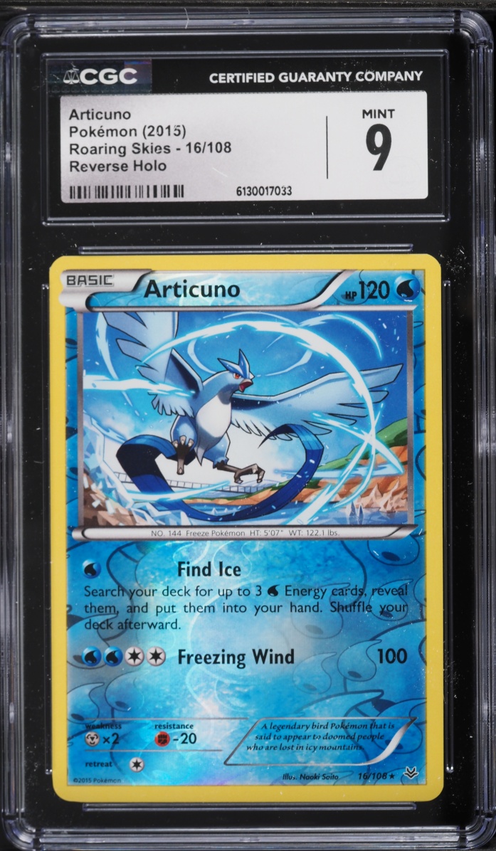 2015 Pokemon XY Roaring Skies Reverse Holo Articuno #16 CGC 9 MINT