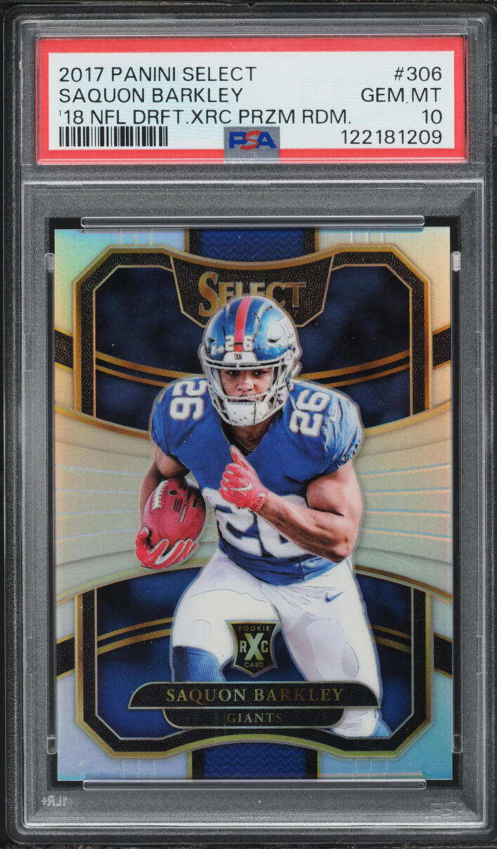 2017 Select '18 XRC Silver Prizm Saquon Barkley ROOKIE #306 PSA 10 GEM MINT