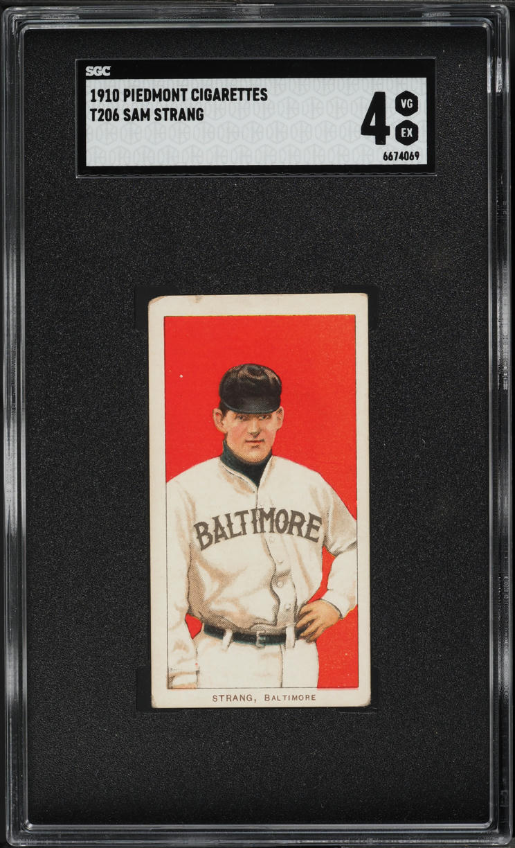 1909-11 T206 Sam Strang SGC 4 VGEX