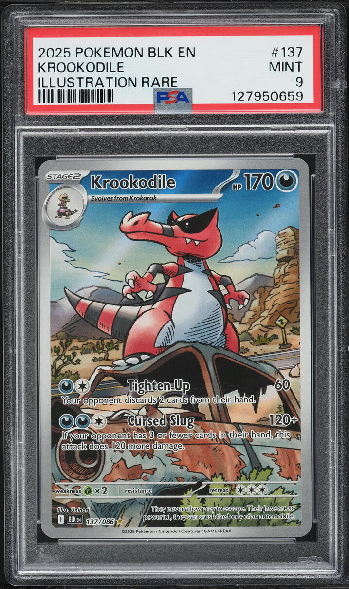 2025 Pokemon Scarlet & Violet Black Bolt IR Krookodile #137 PSA 9 MINT