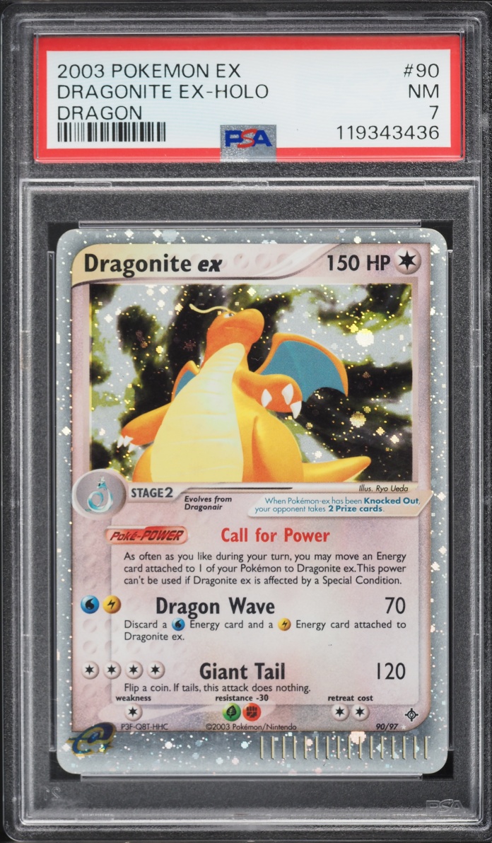 2003 Pokemon EX Dragon Holo Dragonite ex #90 PSA 7 NRMT