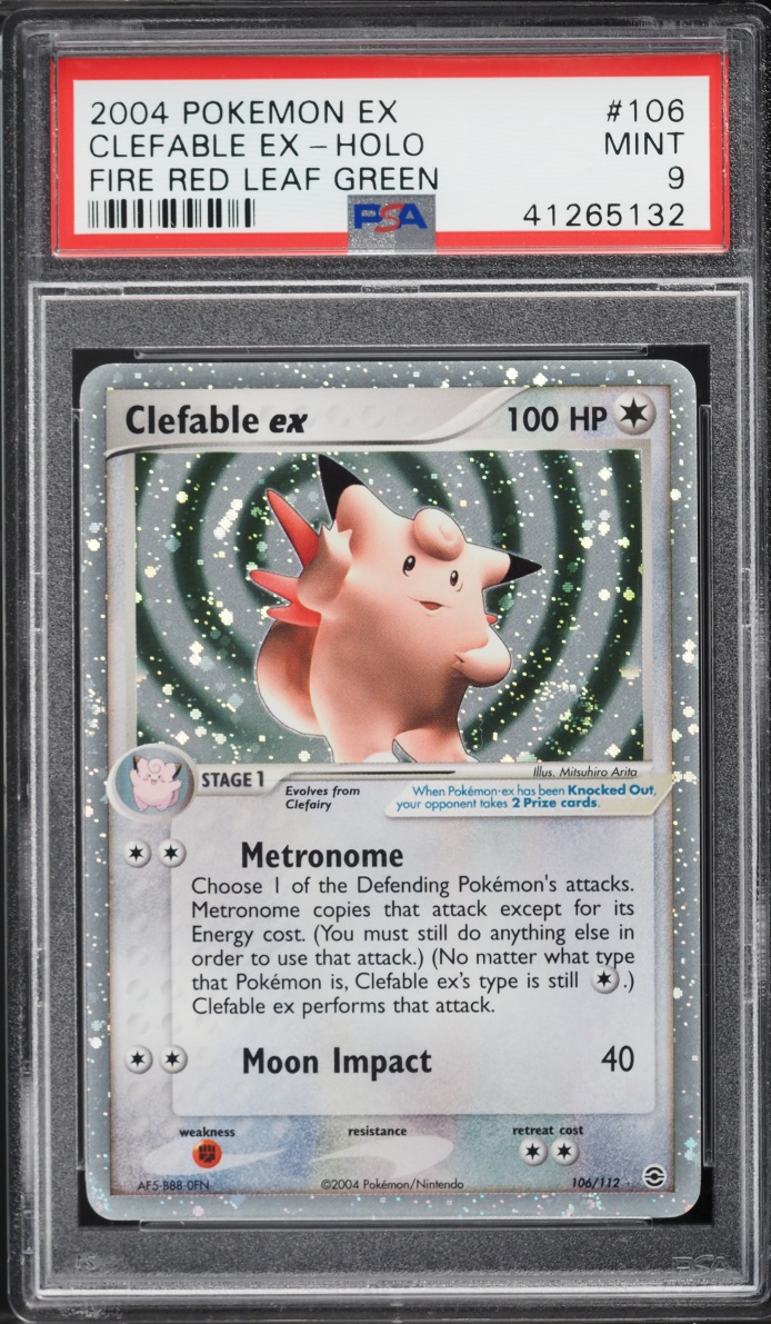 2004 Pokemon EX Fire Red & Leaf Green Holo Clefable Ex #106 PSA 9 MINT
