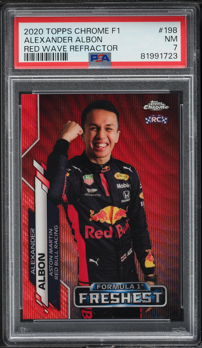 2020 Topps Chrome Formula 1 F1 Red Wave Refractor Alexander Albon RC 1/5 PSA 7