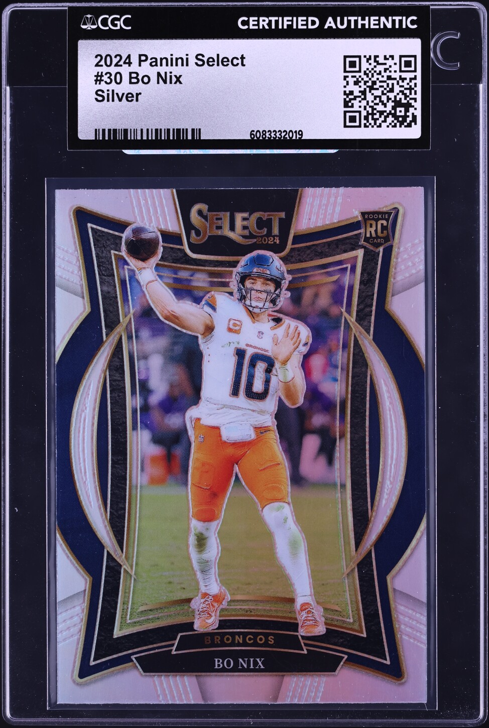 2024 Select Concourse Silver Bo Nix ROOKIE #30 CGC AUTH