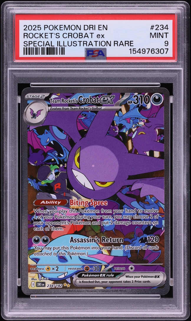 2025 Pokemon Scarlet & Violet Destined Rivals SIR Team Rocket's Crobat ex #234 PSA 9 MINT