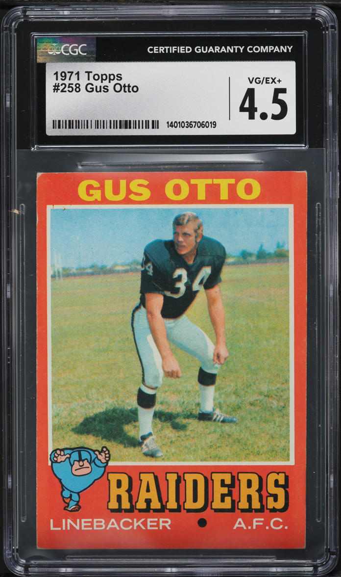1971 Topps Football Gus Otto #258 CGC 4.5 VGEX+