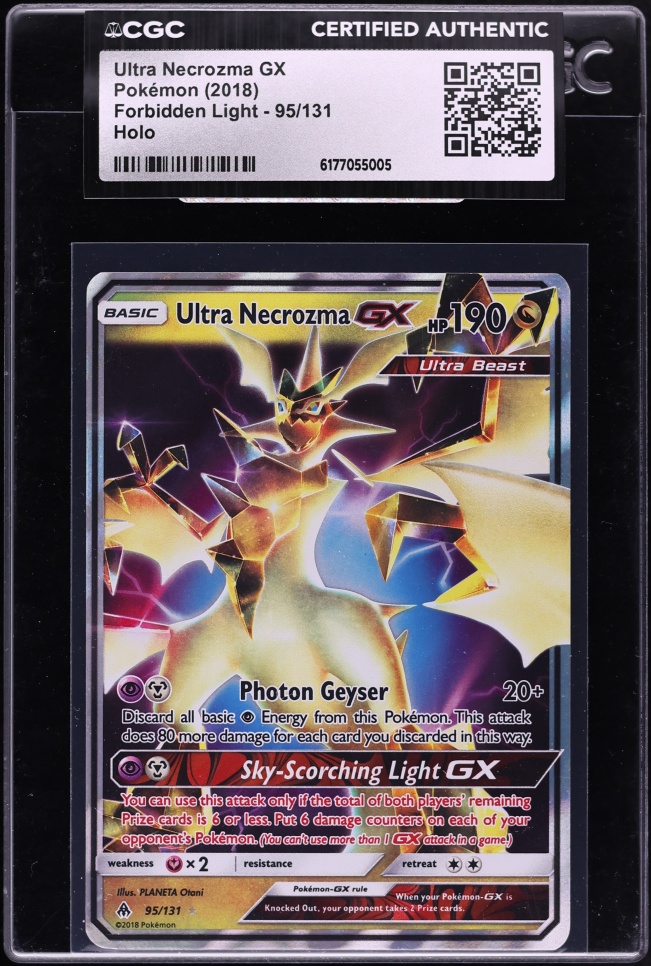 2018 Pokemon Sun & Moon Forbidden Light Holo Ultra Necrozma GX #95 CGC AUTH