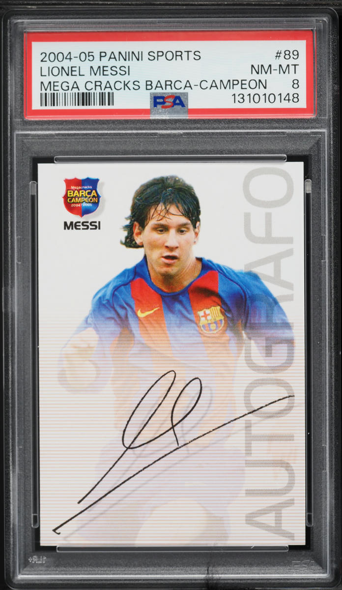 2004 Panini Sports Mega Cracks Barca Campeon Lionel Messi ROOKIE #89 PSA 8 NM-MT