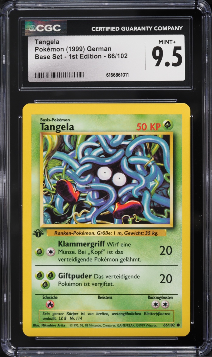 1999 Pokemon German Base Set 1st Edition Tangela #66 CGC 9.5 MINT+