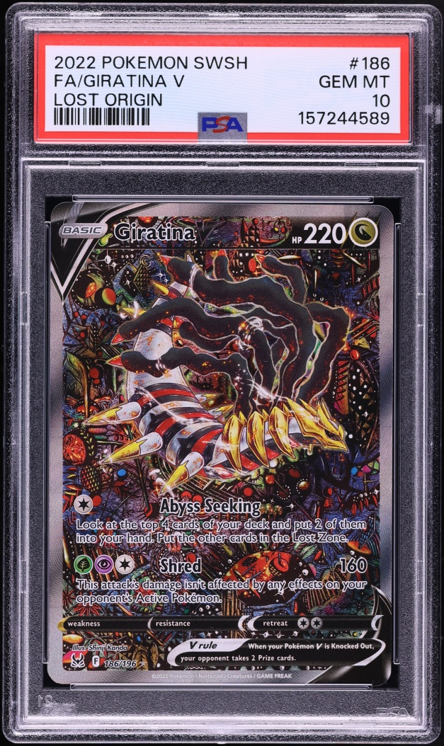 2022 Pokemon Sword & Shield Lost Origin Alt Art Giratina V #186 PSA 10 GEM MINT