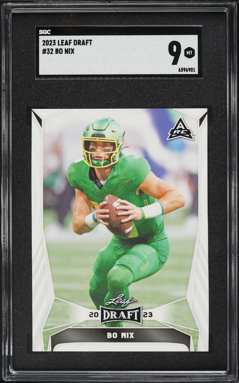 2023 Leaf Draft Bo Nix ROOKIE #32 SGC 9 MINT