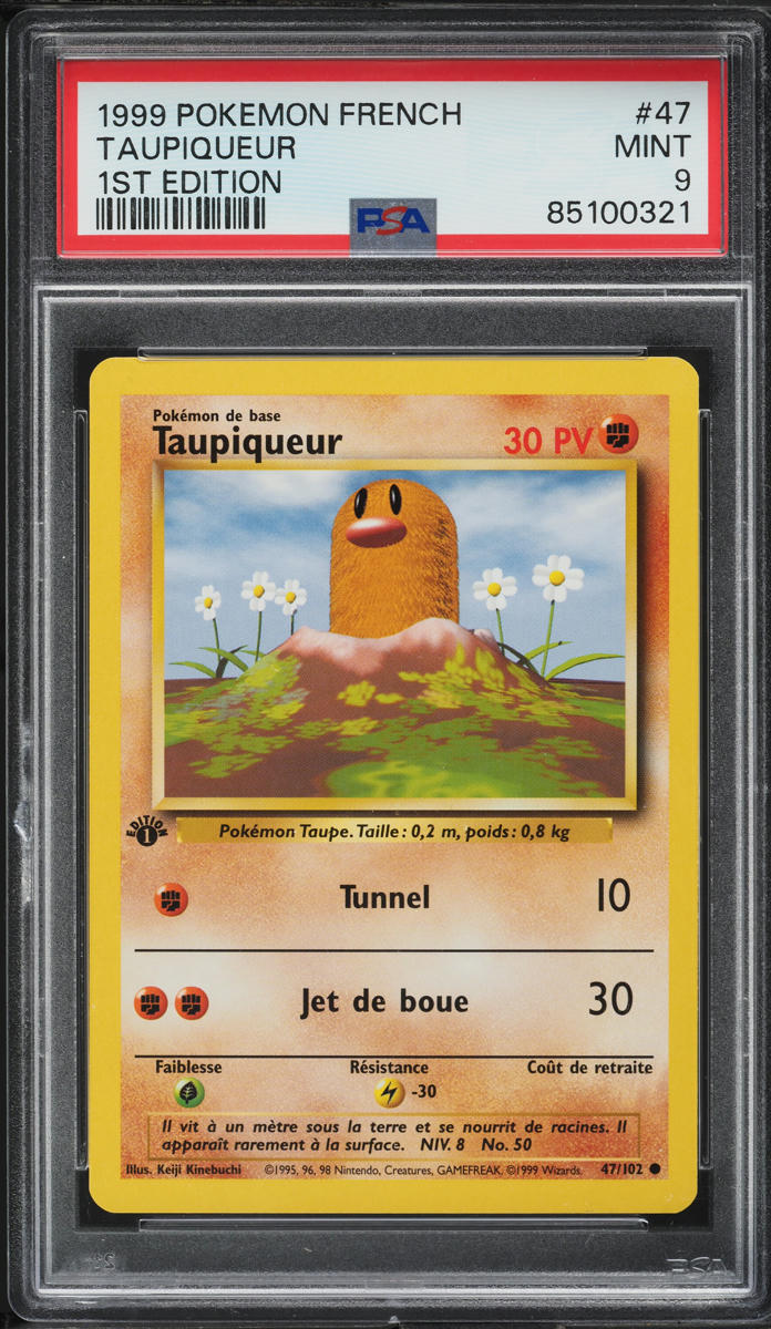 1999 Pokemon French Base Set 1st Edition Diglett #47 PSA 9 MINT