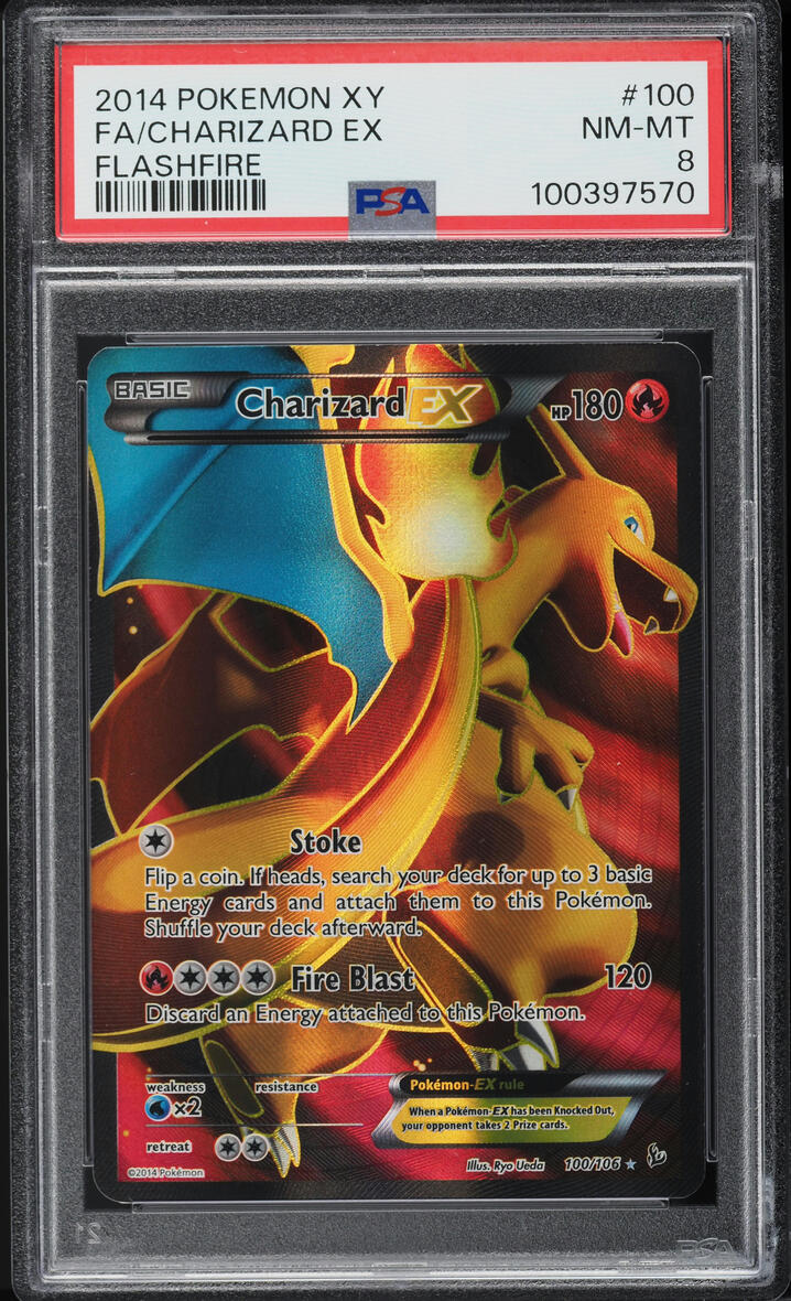 2014 Pokemon XY Flashfire Full Art Charizard EX #100 PSA 8 NM-MT