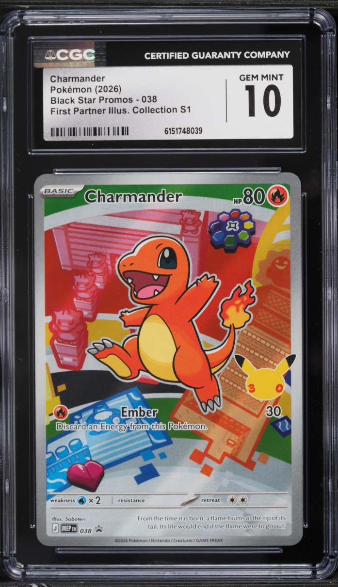 2026 Pokemon Mega Promo First Partner Illustration Full Art Charmander #038 CGC 10 GEM MINT