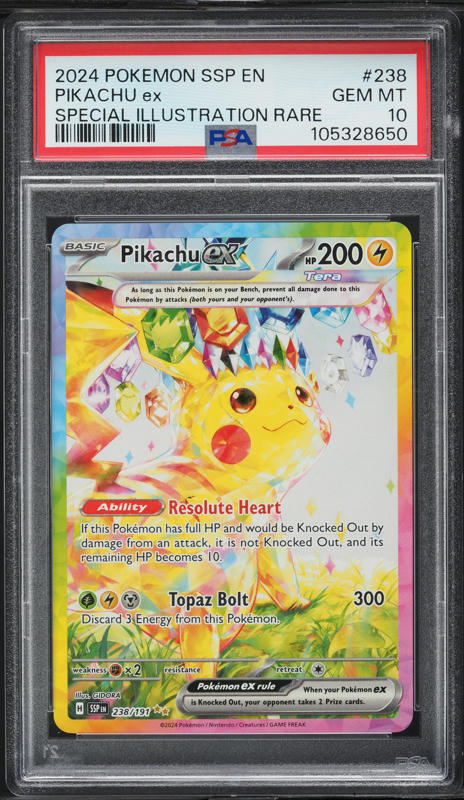 2024 ピカチュウ ex SAR PSA10 PSA 10 Pikachu ex SAR 132/106 Super Electric Breaker Pokemon