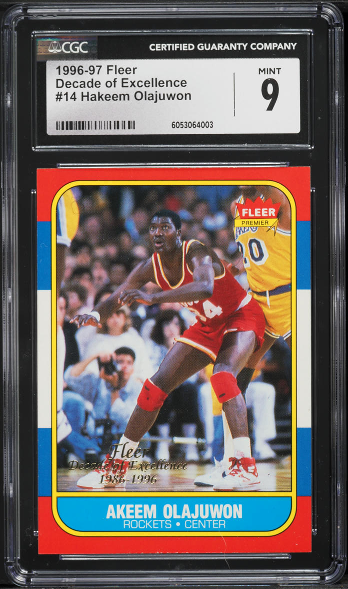 1996 Fleer Decade Of Excellence Hakeem Olajuwon #14 CGC 9 MINT