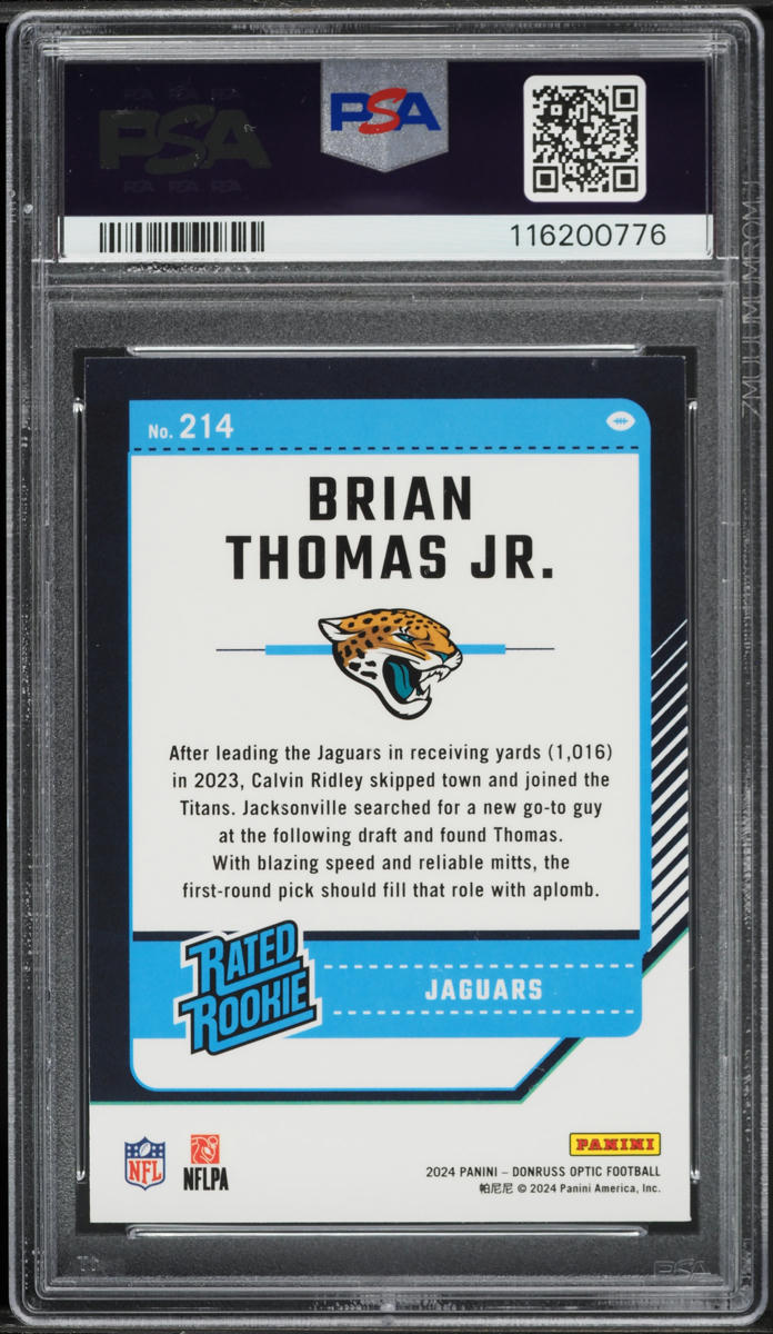 2024 Donruss Optic Brian Thomas Jr. ROOKIE #214 PSA 9 MINT