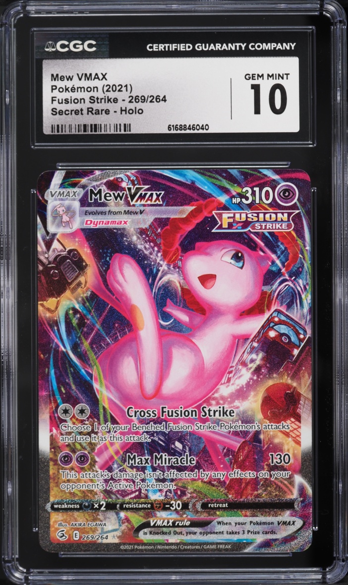2021 Pokemon Sword & Shield Fusion Strike Full Art Mew VMAX #269 CGC 10 GEM MINT